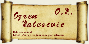 Ozren Malešević vizit kartica